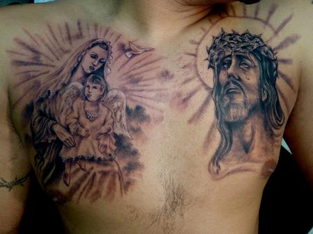 Tattoos - Jesus & Virgin Mary - 70451